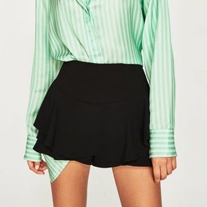 Zara Black Ruffled Hem Skort/Skirt